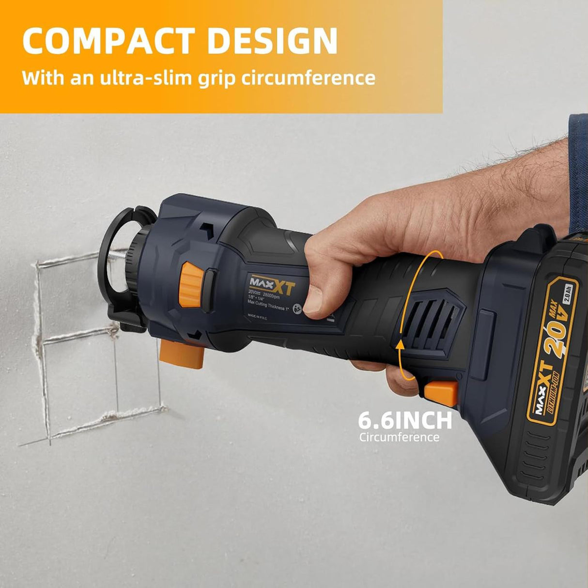 MAXXT 18v Cordless Drywall Cutting Tool, Brushless , 18V , 2Ah Battery & Charger, 28000 RPM | BW2301-3-UK