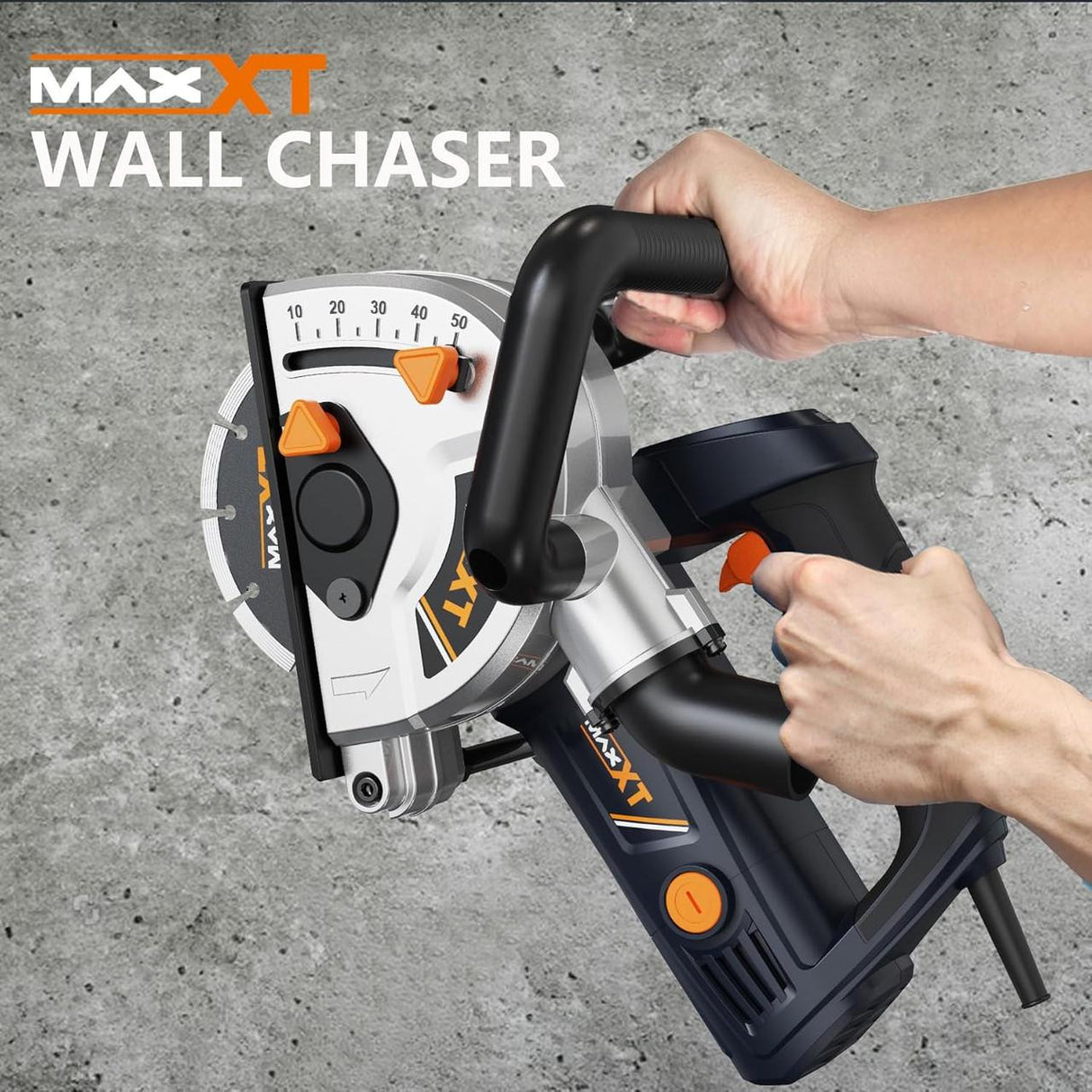 MAXXT Wall Chaser with Dust Extractor, 1700W , 9000 RPM, 50mm Max Cutting Width | 30mm Channel Depth | MWC1700-UK