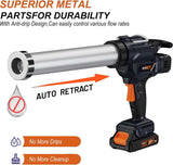 MAXXT 2-in-1 Cordless Caulking & Sausage Gun , 20V , 2×2.0Ah Batteries , 6500N Force, 600ml Capacity , Anti-Drip System | MDCG20V2-UK