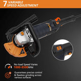 MAXXT 1500W Concrete Grinder Sander, 1000–8500RPM, 7 Variable Speeds, 125mm Discs, Removable Guard, 2 Diamond Grinding Wheels | R7507-UK1
