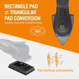 MAXXT 2-in-1 Brushless Delta & Rectangle Sander, 350W, 3.0mm Orbit, 6-Speed, Dual Sanding Pads, 20x Sandpapers | MOS350DV2-UK