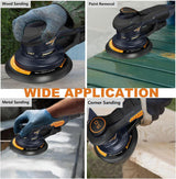 MAXXT 6'' (150mm) Brushless Random Orbital Sander, 350W, 2-Speed (4000–10000 RPM),10 Sanding Discs | R7308-UK