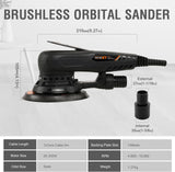 MAXXT 230V Brushless Electric 5.0mm Orbital Sander, 150mm & 125mm Pads, Dual-Speed Control, Central Vac, Inc. Case & Sanding Discs | R7303-4-UK5
