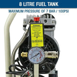 Hyundai 8 Litre Air Compressor, 4CFM/118psi, Silenced, Oil Free, Direct Drive 0.75hp | HY5508