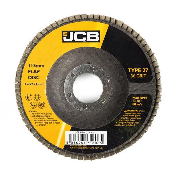 Deburr, smooth, blend, and remove imperfections from metals with JCB's 115mm / 4 1/2'' 36 grit flap discs.
