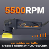 MAXXT Dual Action Car Polisher 710W, 12mm, 6 Variable Speeds 4000-5500RPM, 75mm Disc | A7178-UK