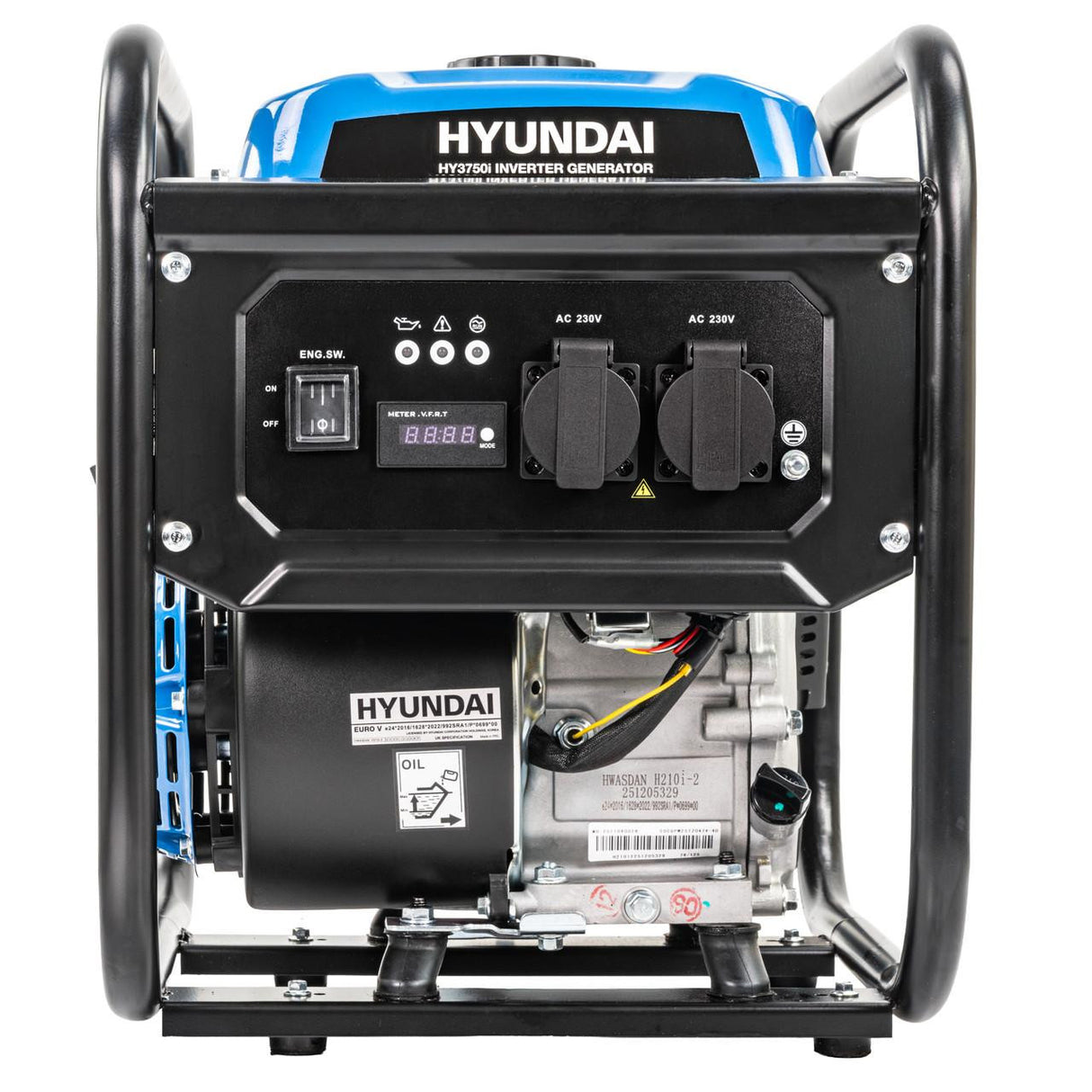 Hyundai 3.3kW / 3300W Inverter Open Framed Generator, Recoil Start, Pure Sine Wave | HY3750i