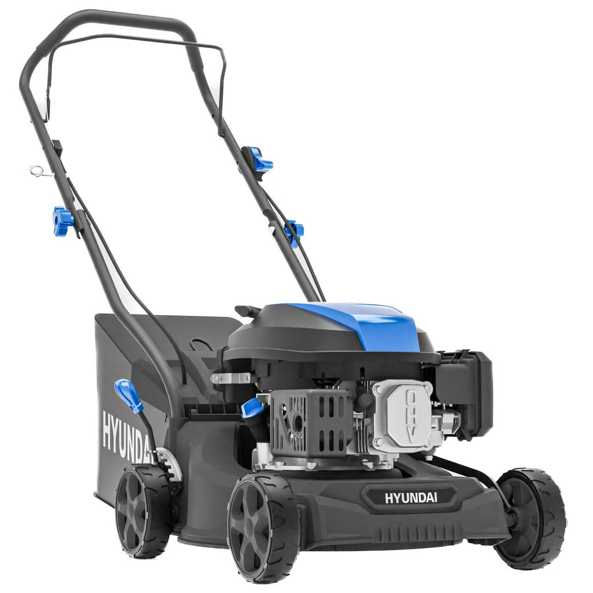 Hyundai petrol lawn mower with adjustable cutting height system