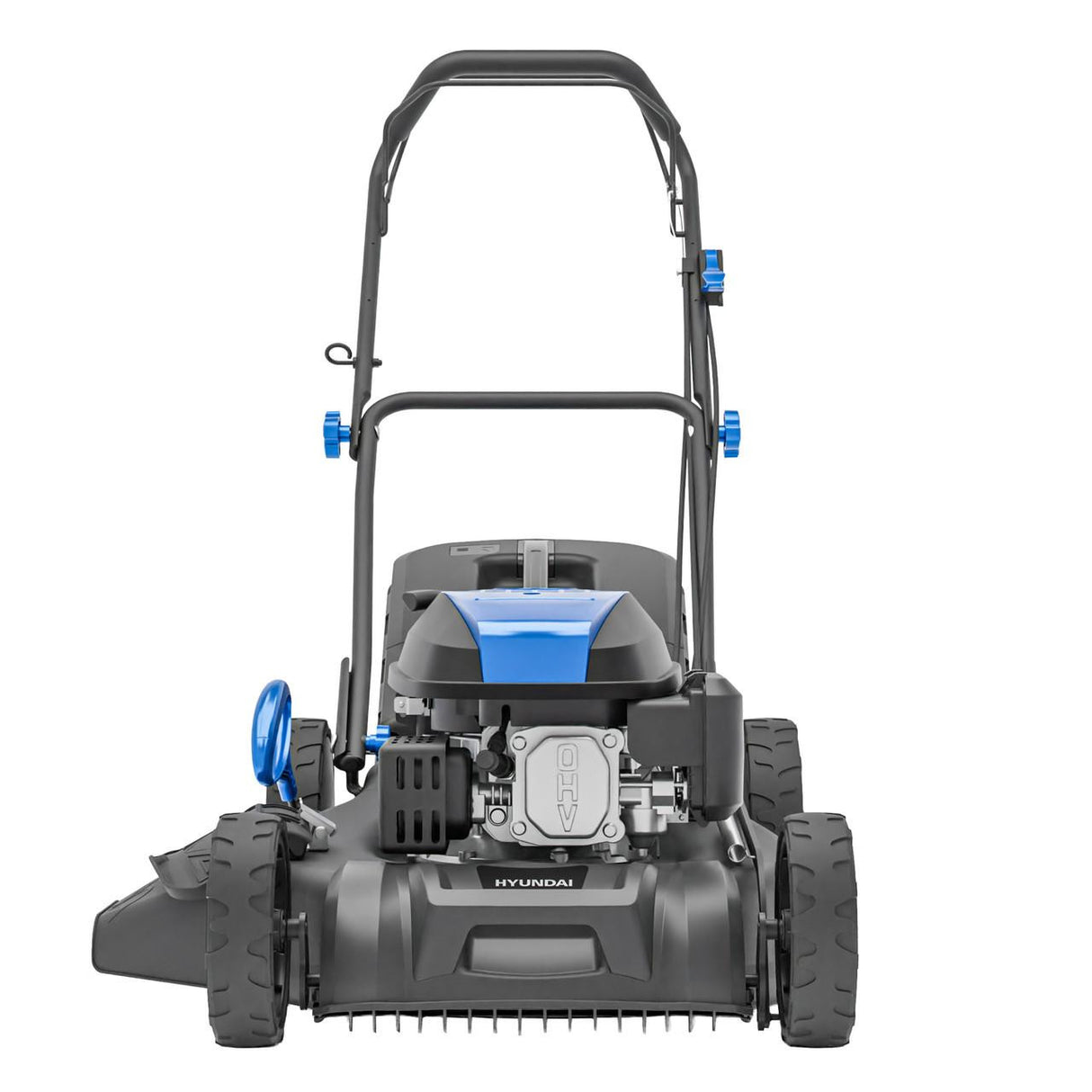 Hyundai HYM20200SPX petrol lawn mower with 60L grass collector box