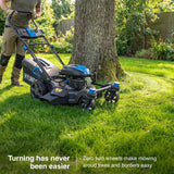 Hyundai 20 inch petrol lawn mower with 196cc engine for large gardens