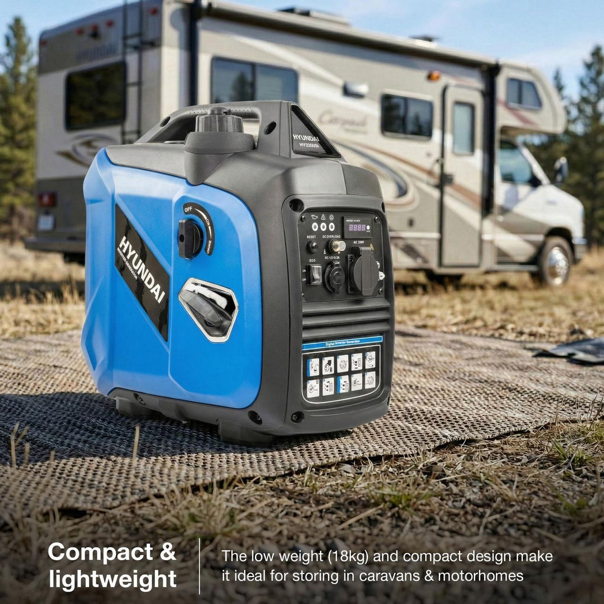 Hyundai 2.0kW / 2000W Inverter Generator, Recoil Start, Pure Sine Wave | HY2350Si