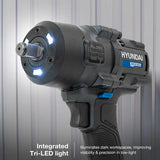 Integrated tri-LED light - illuminates dark workspaces, improving visibility and precision in low light environments