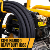 Pressure Washer with Long Hose 15m Long Heavy Duty Steel Braided Hose  | JCB Tools | JCB-PW15040P