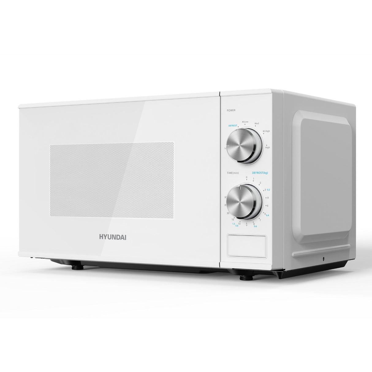 Hyundai 800W 20L solo microwave with dial control and stainless steel interior