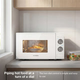 Compact Hyundai 20L microwave oven with manual dial control 800W power