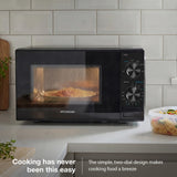 Hyundai solo microwave 800W 20 litre with stainless steel interior black finish