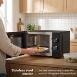 Hyundai HYMW80020MB kitchen microwave with stainless steel interior black model