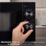 800W Hyundai microwave oven 20L capacity with easy dial operation black