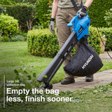 Hyundai 3000W Electric Leaf Blower & Vacuum, 3-in-1, 34L Collection Bag | HYBV3000E3