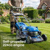 Hyundai 21'' / 53cm 224cc 4-in-1 Electric-Start Self-Propelled Petrol Lawnmower, Mulch, Rear & Side Discharge, Hose Connector | HYM530SPEX
