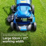 Hyundai 21'' / 53cm 224cc 4-in-1 Electric-Start Self-Propelled Petrol Lawnmower, Mulch, Rear & Side Discharge, Hose Connector | HYM530SPEX