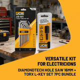 JCB Electrician Hole Saw & TORX Key Kit