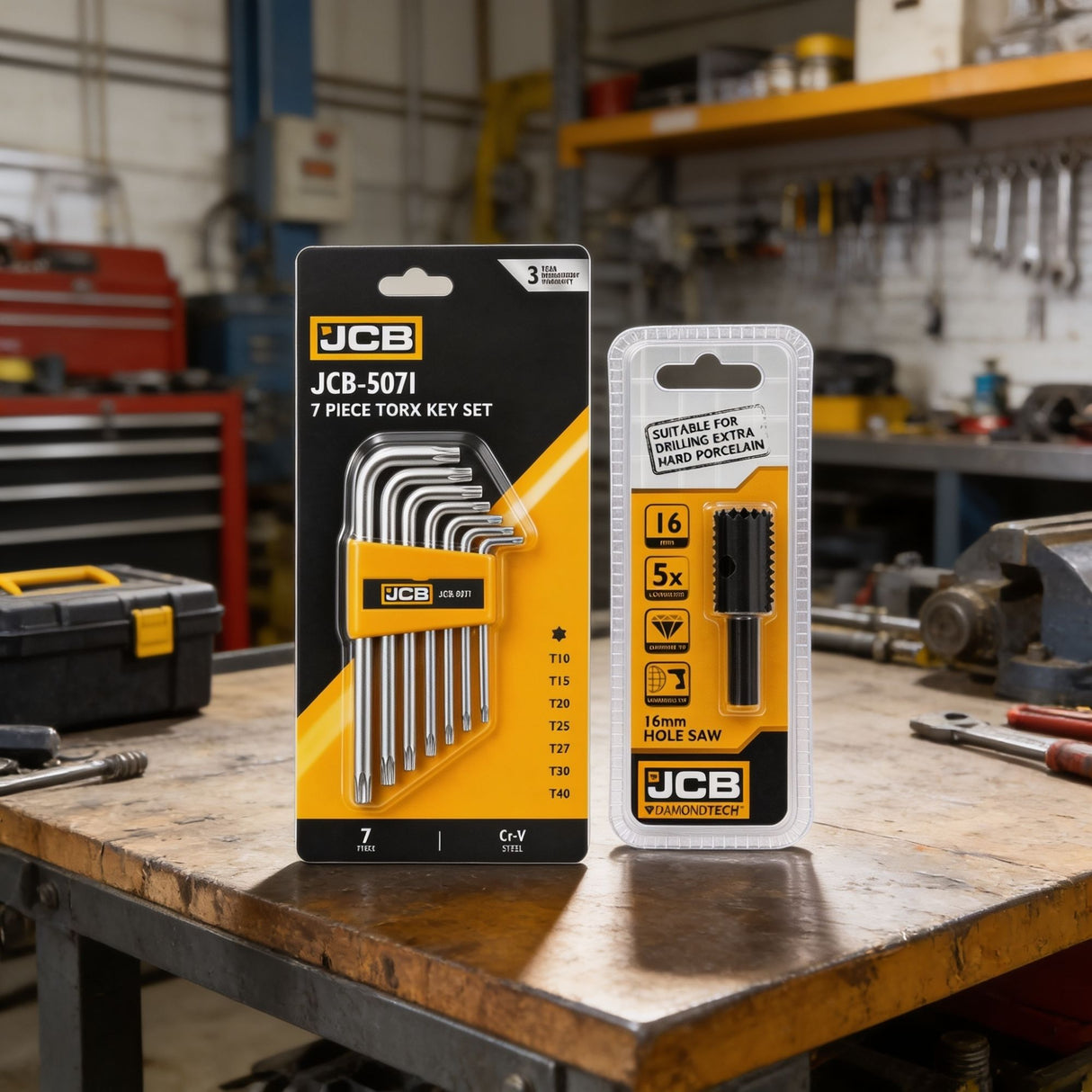 JCB Electrician Hole Saw & TORX Key Kit