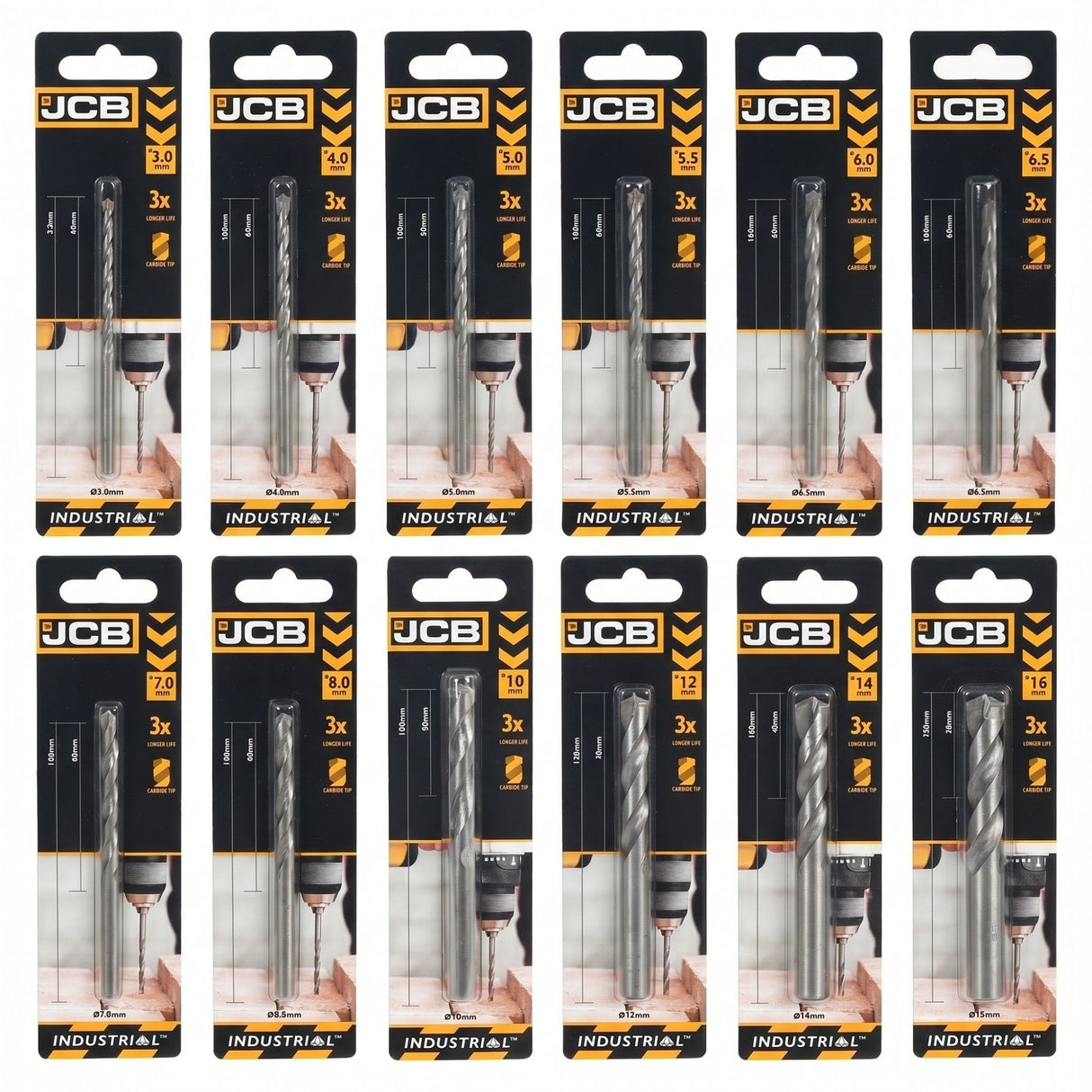 JCB Masonry Drill Bit Trade Pack