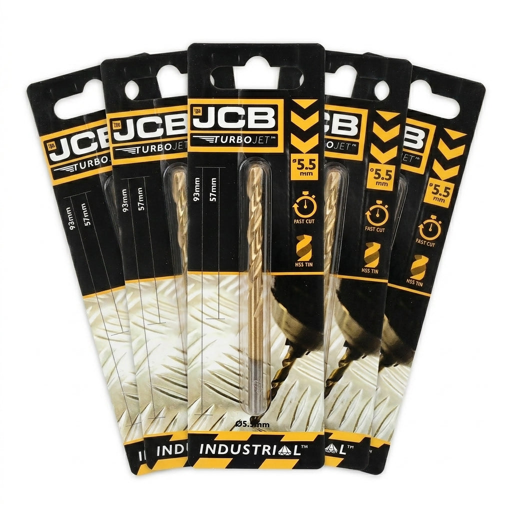 JCB 5.5 x 93mm 7 Point HSS Drill Bit TurboJet (5 Pack) | 5055803318734-X5