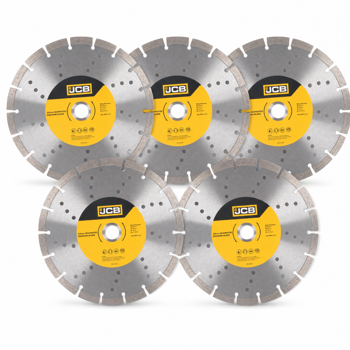 JCB 230mm Segmented General Purpose Blade 22.23mm Bore for Angle Grinders (5 Pack) | 5055803334789-X5