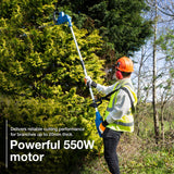 Hyundai 550W 440mm 2-in-1 Corded Electric Pole Hedge Trimmer and Pruner Convertible | HYP2HT550E