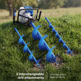 Hyundai 52cc Petrol Earth Auger, Post Hole Borer and Ground Drill - 100, 150 & 200mm| HYEA5200X