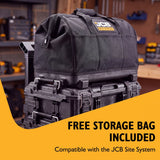 JCB Pro 18V Pro, 75Nm Combi Drill, 115mm Angle Grinder, 2x 5.0Ah Li-ion Batteries & 4.5A Fast Charger (with Soft Tool Bag) | JCB-18PKIT-4