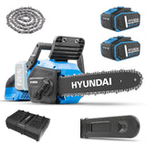 Hyundai 14" / 350mm 40V, (2x20V), 4Ah Brushless Cordless Chainsaw, Auto-Oiling, Anti-Kickback | HY40CCS350