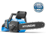 Hyundai 14" / 350mm 40V, (2x20V), 4Ah Brushless Cordless Chainsaw, Auto-Oiling, Anti-Kickback | HY40CCS350