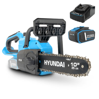 Hyundai 10'' 25cm Cordless Chainsaw 20V Li-Ion 4Ah Battery and Charger | HY20CCS10