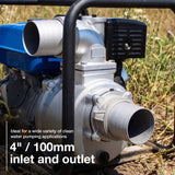 Hyundai 100mm 4" Petrol Clean Water Pump, 20m Total Head, 7m Lift, 1250L/min Flow Rate| HY100