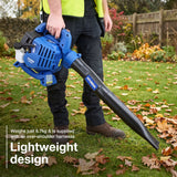 Hyundai 26cc 3-in-1 Petrol Leaf Blower, Garden Vac & Shredder, 157mph Air Speed, 40L Collection Bag | HYBV2600X