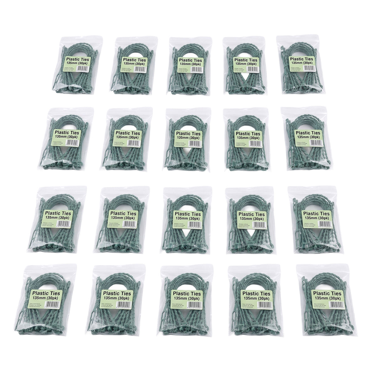 TTM25 - 135mm Plastic Cable Ties – 600 Ties in 20 Packs of 30