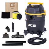 JCB, Silent Pro 61L L-Class Wet & Dry Vacuum Cleaner, 65dB(A) & 47L/s Airflow | JCB-SVACP-61L