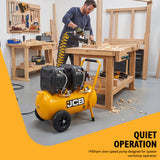 JCB Silent Pro 50L Oil-Free Air Compressor, 8 Bar & 300L/min Displacement | JCB-OFAC-50H