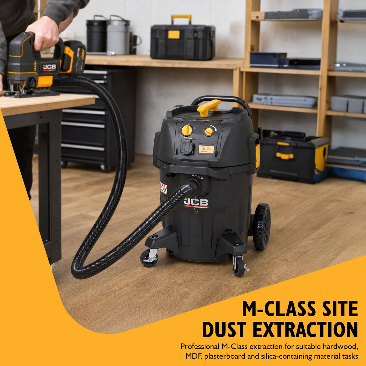 JCB Professional, 45L M-Class Wet & Dry Vacuum Cleaner, Power Take-Off | JCB-PVACP-45M