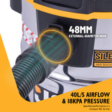 JCB, Silent Pro 30L L-Class Stainless Steel Wet & Dry Vacuum Cleaner, 65dB(A) | JCB-SVACS-30L