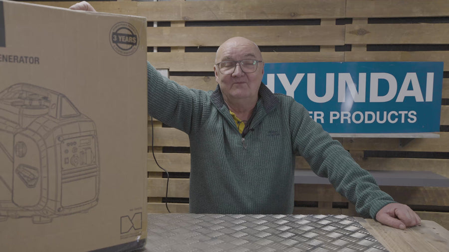Hyundai 2.0kW / 2000W Inverter Generator, Recoil Start, Pure Sine Wave | HY2350Si — video