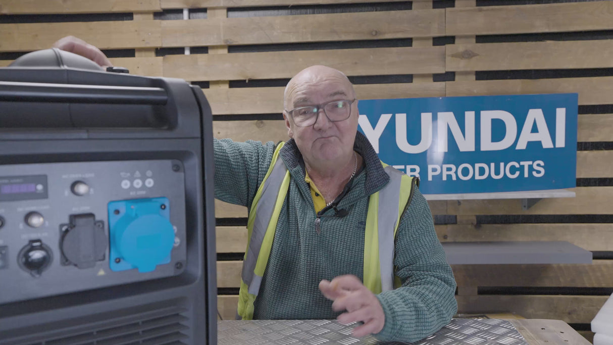 Hyundai 5.5kW / 5500W Inverter Generator, Electric Start, Pure Sine Wave | HY6250SEi