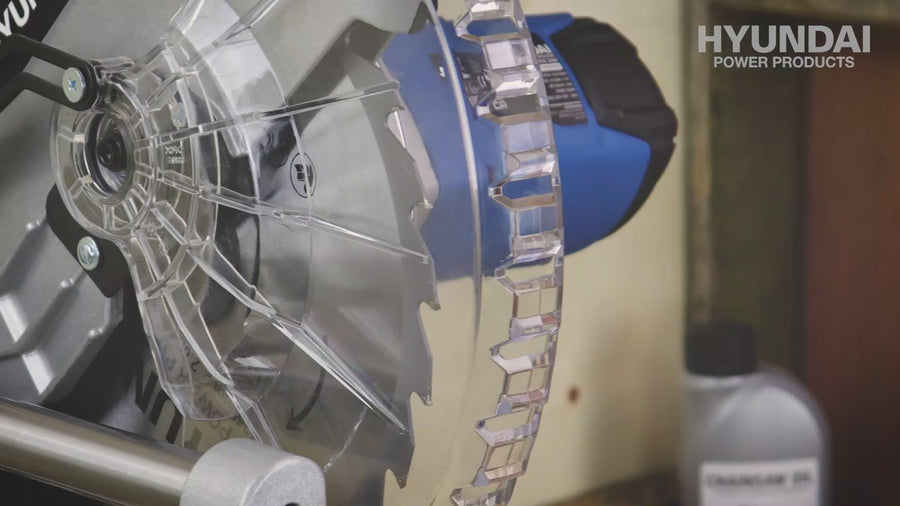 Hyundai 2000W Electric Mitre Saw / Chop Saw with 255mm Blade, 230V | HYMS2000E — video