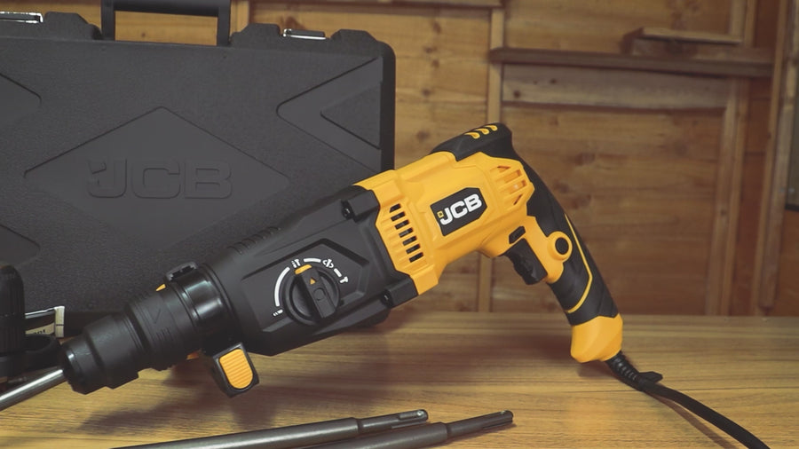 JCB 1050W 3.5J Corded SDS Rotary Hammer Drill, Variable Speed, 4 Mode, 3m Cable | 21-RH1050 — video