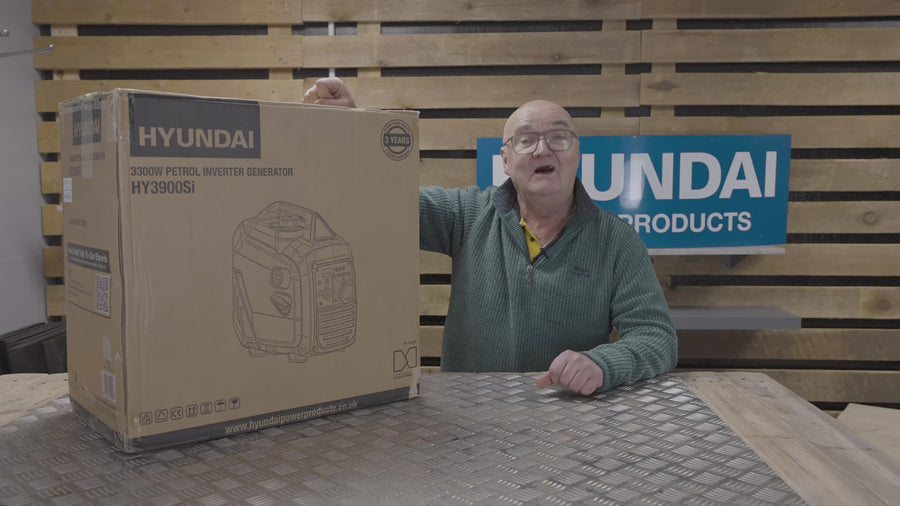 Hyundai 3.3kW / 3300W Inverter Generator, Recoil Start, Pure Sine Wave | HY3900Si — video