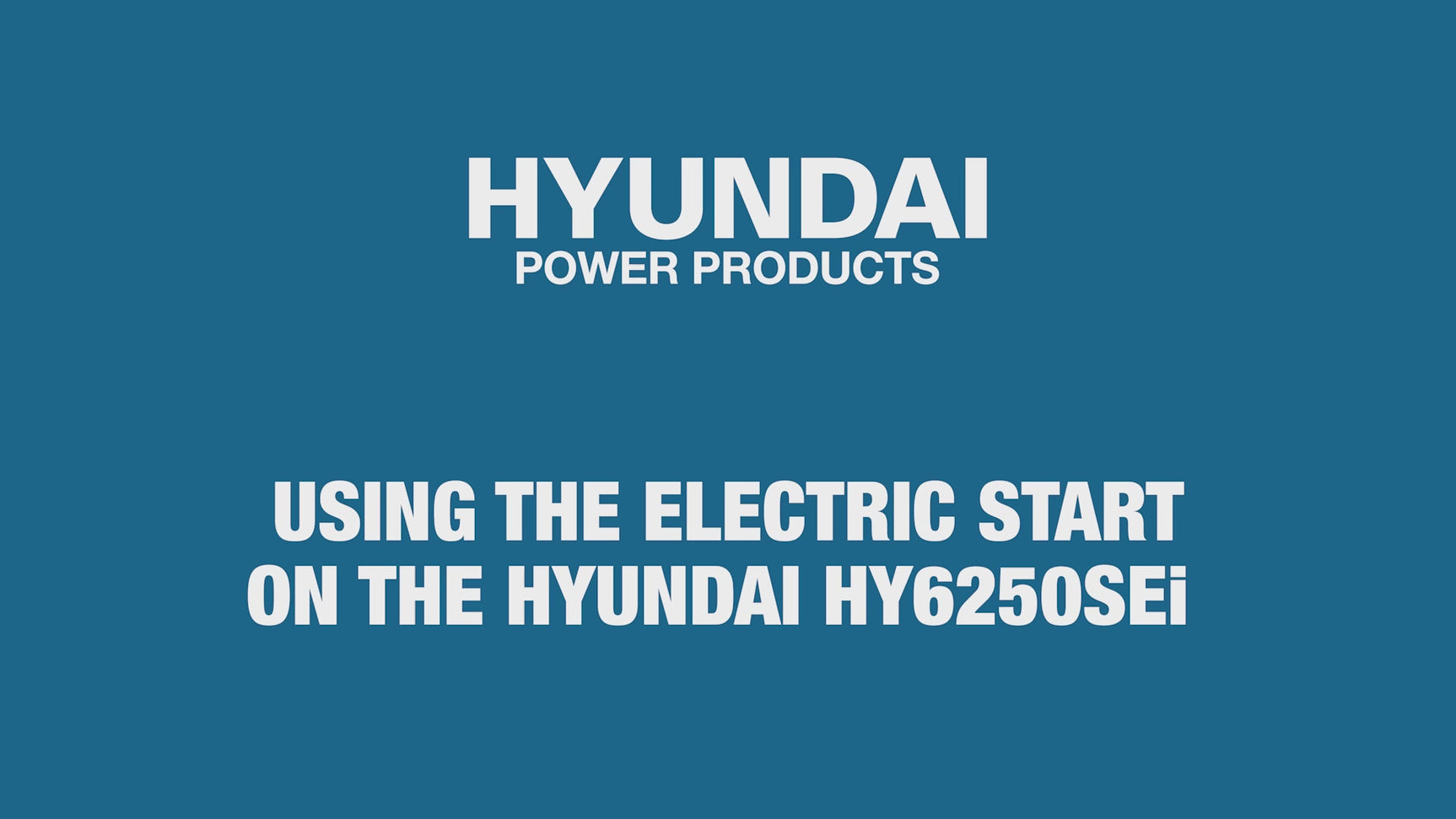 How to start the HY6250SEi generator via the electric start dial.