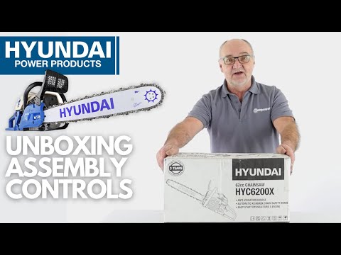Hyundai 20" 50cm 62cc Petrol Chainsaw, 2-Stroke Easy-Start | HYC6200X — video